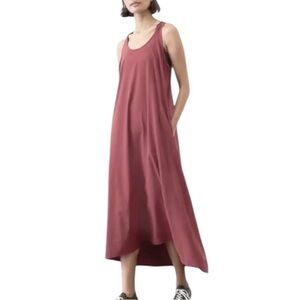 Athleta High-Low Maxi Tank Dress in Dusty Rose